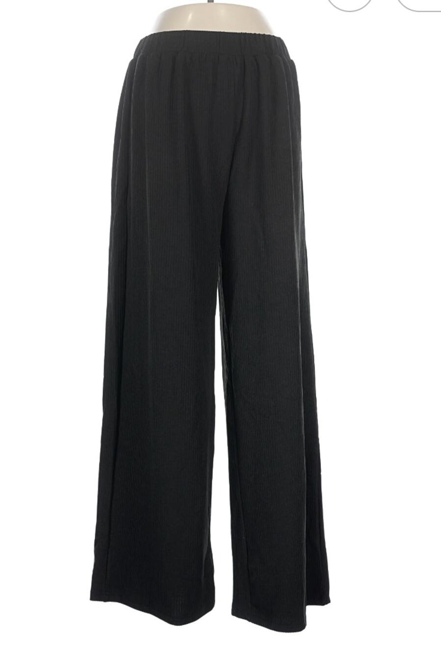 Cider Women's Small Solid Black Wide Leg High Rise Waist Flowy Casual Pants